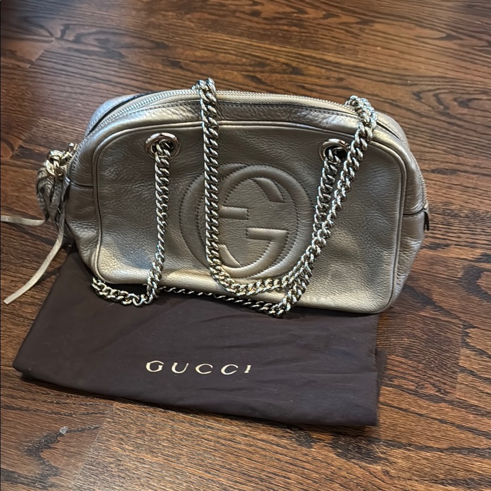 Gucci Metallic Shoulder Bag with Chain Strap